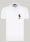Ralph Lauren Polo Uomo Custom-Slim Polo Bear Tinta Unita in Cotone Polo Maniche Corte