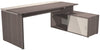 Scrivania con mobile in melaminico verniciato per ufficio cm. 186,5/206,5x135,7x74h