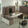 Scrivania con mobile in melaminico verniciato per ufficio cm. 186,5/206,5x135,7x74h