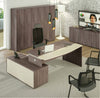 Scrivania con mobile in melaminico verniciato per ufficio cm. 186,5/206,5x135,7x74h