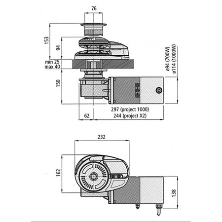 X2 1000W 24V. C/Campana Mm. 8