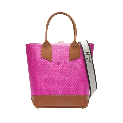N°21 borse a tracolla donna n21 - vertical shopper raffia - fucsia da donna