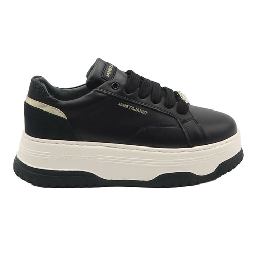 Janet E Janet sneakers da donna in pelle con charms con logo lettering