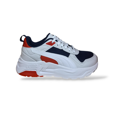 Puma Trinity Sneakers Ragazzo Bianco Blu Rosso – Stile Running con Lacci | Taglie 36-39