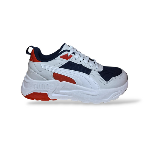 Puma Trinity Sneakers Ragazzo Bianco Blu Rosso – Stile Running con Lacci | Taglie 36-39