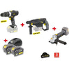 X-FIT PACK 'BIG WORK' 3 macchine 18V + 2 batterie 18V 3.0Ah: Trapano / Avvitatore + Martello Perfo + Smerigliatrice angolare