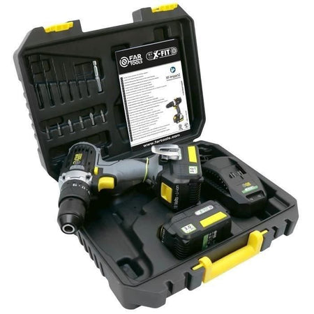 X-FIT PACK 'BIG WORK' 3 macchine 18V + 2 batterie 18V 3.0Ah: Trapano / Avvitatore + Martello Perfo + Smerigliatrice angolare
