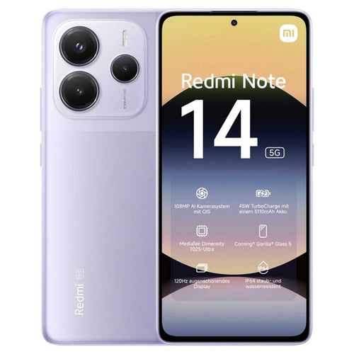 XIAOMI REDMI NOTE 14 5G (LAVENDER PURPLE) - SMARTPHONE 6.7 - RAM 8GB - STORAGE 256GB - EU