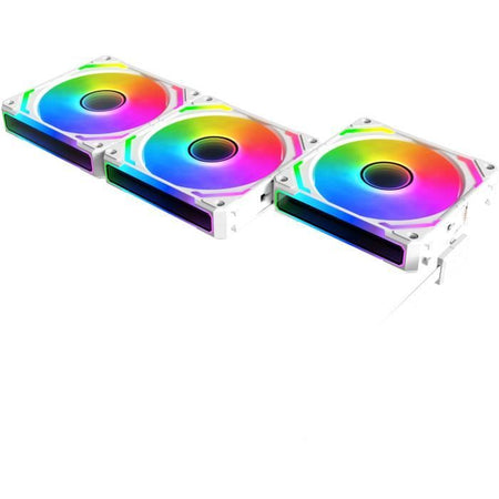 XIGMATEK - Starlink Ultra Arctic (Bianco) - Confezione da 3 ventole per PC - 3x120mm ARGB - 800-2000 RPM -