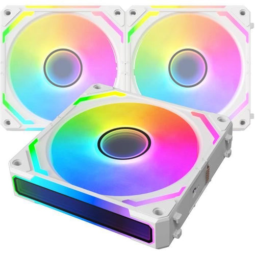 XIGMATEK - Starlink Ultra Arctic (Bianco) - Confezione da 3 ventole per PC - 3x120mm ARGB - 800-2000 RPM -
