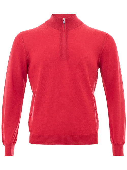 Gran Sasso Maglia Lupetto Ciclamino con Mezza Zip da uomo