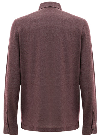 Corneliani Polo Viola a maniche lunghe da uomo