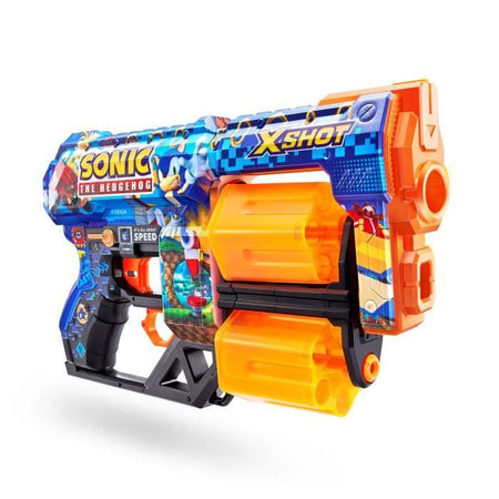 Lanciatore di freccette - ZURU - X-SHOT Dread SONIC - Doppia canna rotante - Capacità 12 freccette - Portata 27 m