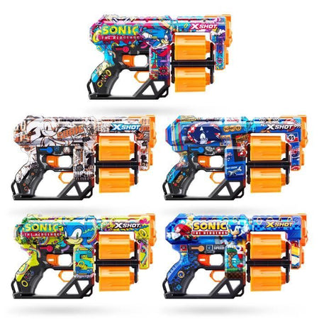 Lanciatore di freccette - ZURU - X-SHOT Dread SONIC - Doppia canna rotante - Capacità 12 freccette - Portata 27 m