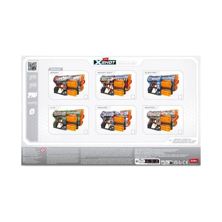 Lanciatore di freccette - ZURU - X-SHOT Dread - Doppia canna rotante - 7 design - Gittata 27 m