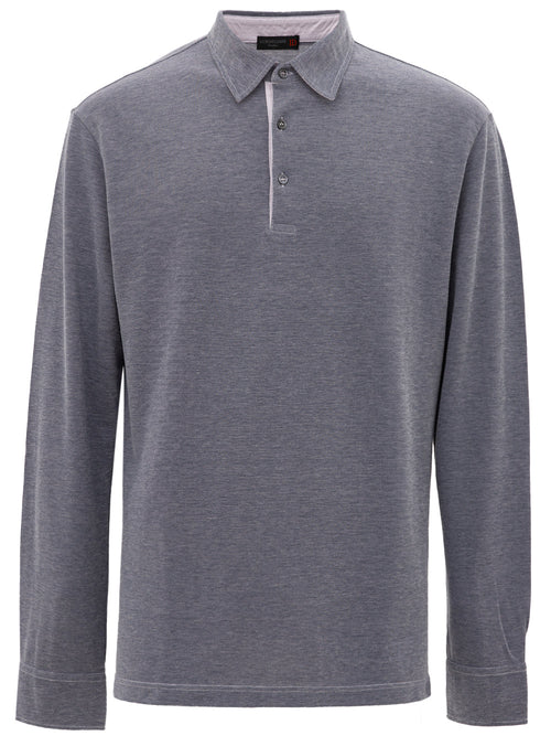Corneliani Polo Blu a maniche lunghe da uomo