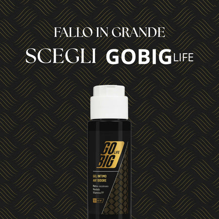 Gobig life gel intimo antiodore uomo con mentolo e vitamina pp | elimina cattivi odori, freschezza naturale, 100% ingredienti naturali | igiene intima maschile - protezione quotidiana