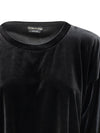 Tom Ford Maglia in Velluto Nera Manica Lunga da donna