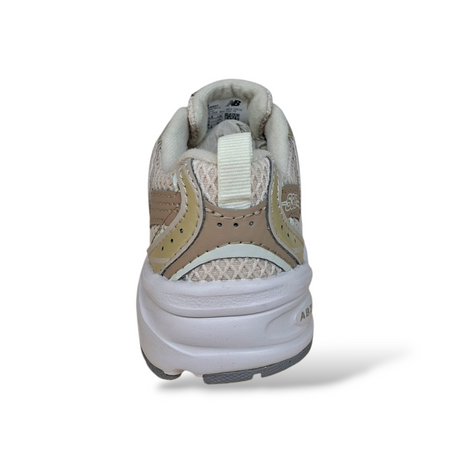 Sneakers bambino New Balance 530 beige bianche laccio