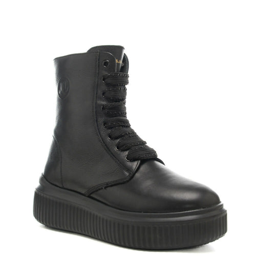 Janet & Janet stivaletti stringati da donna con logo monogram