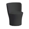 Poltroncina Comfy Moon pouf in resina con schienale alto Made in Italy