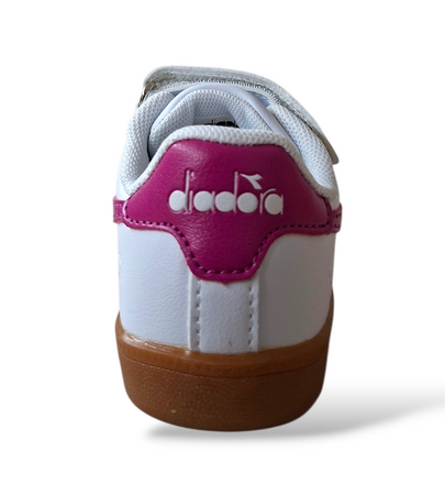 Scarpe sneakers Bambina Diadora Kyoto bianco-fucsia velcro
