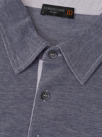 Corneliani Polo Blu a maniche lunghe da uomo