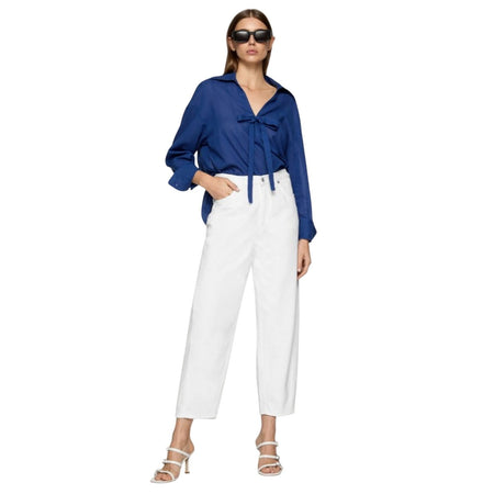 DONDUP pantaloni donna dondup - pantalone bessie special - bianco da donna