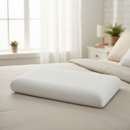 Cuscino Basso Cervicale 8 cm in Memory Foam Anallergico e Antiacaro con Federa Silver – Ideale per Bambini, Ragazzi e Adulti – 100% Made in Italy