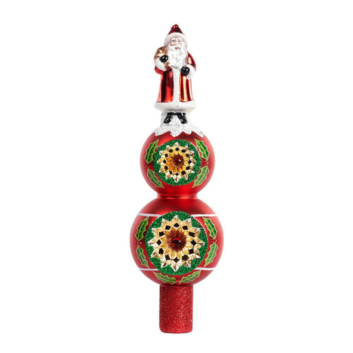 Puntale per albero di Natale in vetro decorazione natalizia h 33 cm
