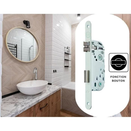 Serratura da incasso - YALE - Y73R-A40/B/SC - Asse 40 mm, scatola 135 mm - Certificata NF Livello 2 - Bianca, Incontro incluso