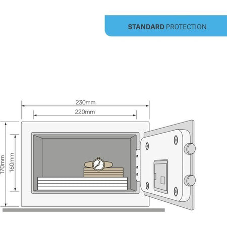 Cassaforte Elettronica - YALE - YSV/170/DB2 - Compatta 3,8 L - 170x230x170mm