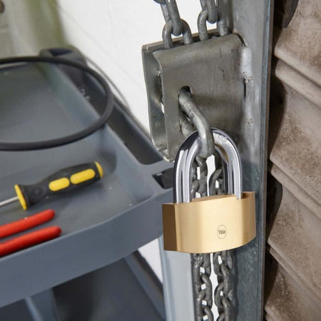 Lucchetto di sicurezza a martello - YALE - Y2B/80/138/1 - Ottone 80 mm - Arco in acciaio cementato - 3 chiavi