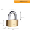 Lucchetto di sicurezza a martello - YALE - Y2B/80/138/1 - Ottone 80 mm - Arco in acciaio cementato - 3 chiavi