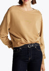 Tommy Hilfiger FELPA GOLD BTN BOAT-NK SWTSHIRT da donna