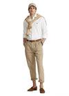 Ralph Lauren Camicia Uomo Button-down Tinta Unita Slim Fit Feather Weight Twill Camicia Polo Maniche Lunghe Pony Ricamato