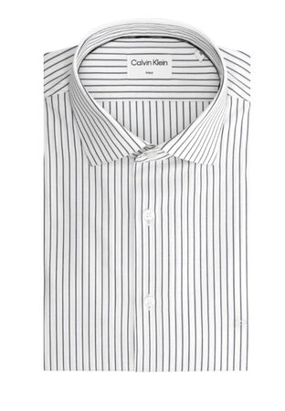 calvin klein CAMICIA THERMO TECH STRIPE FITTED SHIRT da uomo
