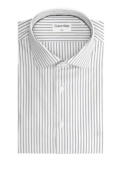 calvin klein CAMICIA THERMO TECH STRIPE FITTED SHIRT da uomo