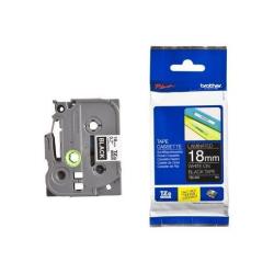 BROTHER NASTRO DA 18MM LUNGHEZZA 8 METRI COLORE BIANCO SU FONDO NERO