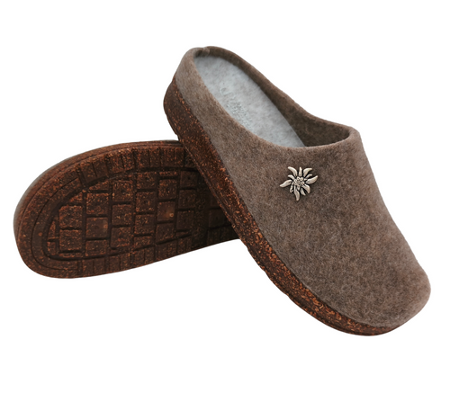 Ciabatte Tirolesi da Donna, Pantofole Invernali da Casa, Sottopiede Estraibile, 100% Made in Italy