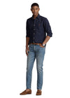 Ralph Lauren Camicia Uomo Button-down Tinta Unita Slim Fit Feather Weight Twill Camicia Polo Maniche Lunghe Pony Ricamato