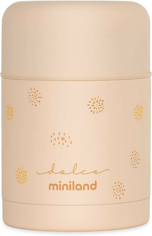 MINILAND Thermos in acciacio - Food Thermy colore Vaniglia - 600ml - realizzato in doppio strato di acciaio che mantiene il cibo freddo o caldo per ore