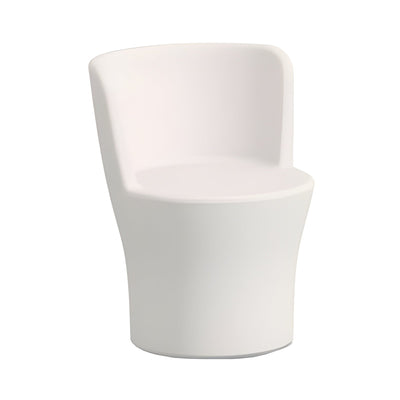 Poltroncina Comfy Moon pouf in resina con schienale alto Made in Italy