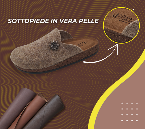 Originali Zoccoli Alpini, Ciabatte Uomo e Donna Invernali, Calde Sabot Tirolesi in Lana Cotta, 100% Made in Italy