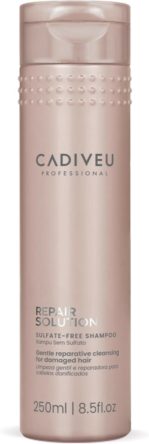 Cadiveu repair solution sulfate-free shampoo 250 ml, deterge delicatamente e fortifica i capelli indeboliti.