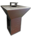 Barbecue a piastra a legna diametro 75x75 struttura tipo corten.