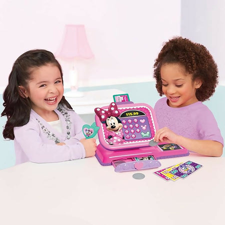 Registratore di cassa della fiocco-boutique di Minni Disney Junior con effetti sonori