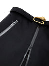 Gucci Gonna Nera con Zip e Cintura da donna