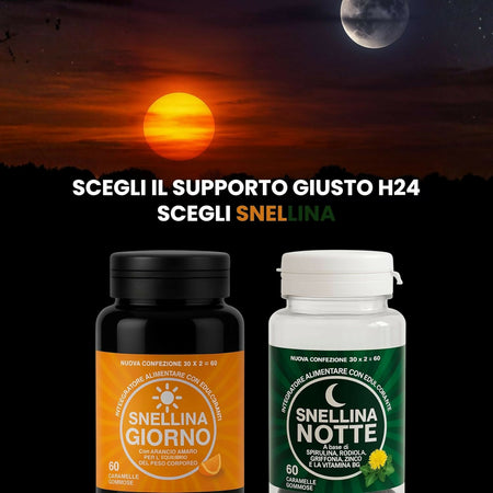 Snellina Giorno & Notte Dimagrante Donna – Integratore Brucia Grassi Naturale con Arancio Amaro, Griffonia e Rodhiola