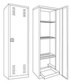Armadio per fitofarmaci ad 1 anta in lamiera zincoplastificata cm. 60x45x200h
